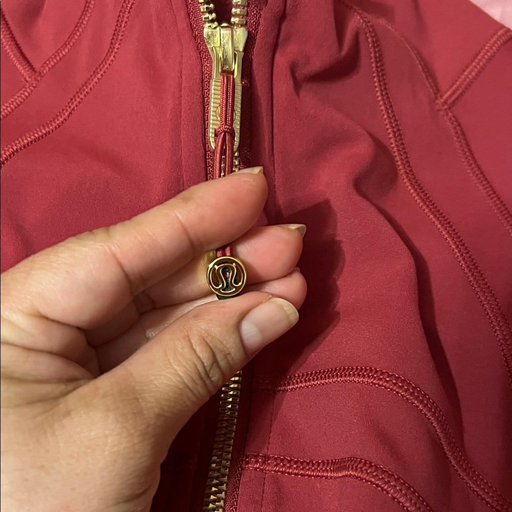 lululemon athletica Women's Deep Rose define  Jacket with Gold Hardware